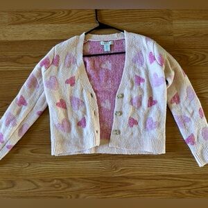 Cashmere Valentines Day Heart Cardigan